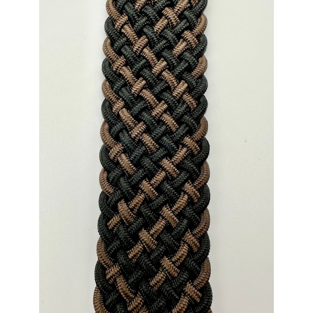 Martin Dingman Belt Mens 42 Brown Black Braided Cord Exotic Leather Handcrafted - Picture 4 of 8